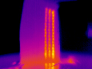 Thermal imager picture of turbine blade